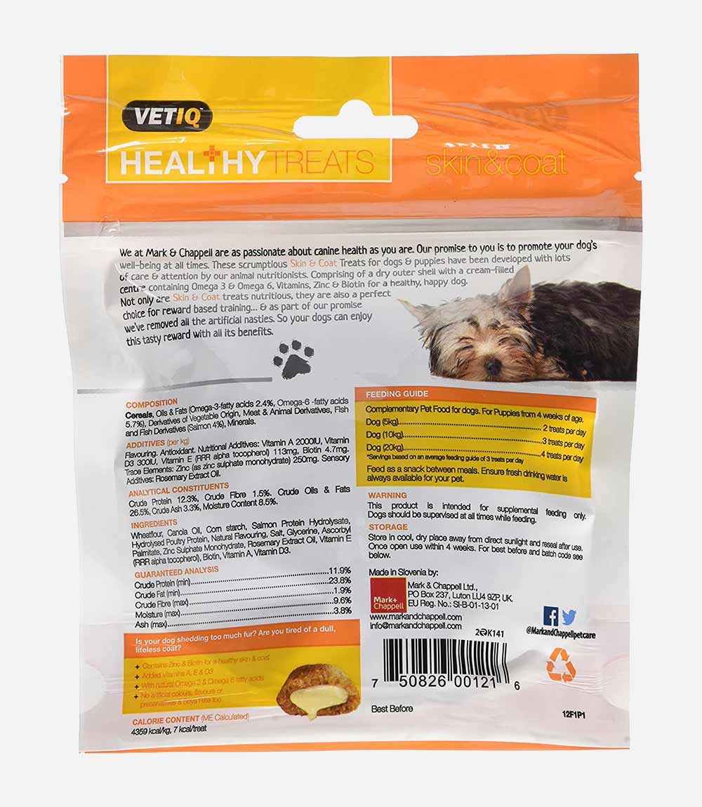 VETIQ Healthy Treats Skin & Coat Dog Dog Treats - 70g - Nest Pets