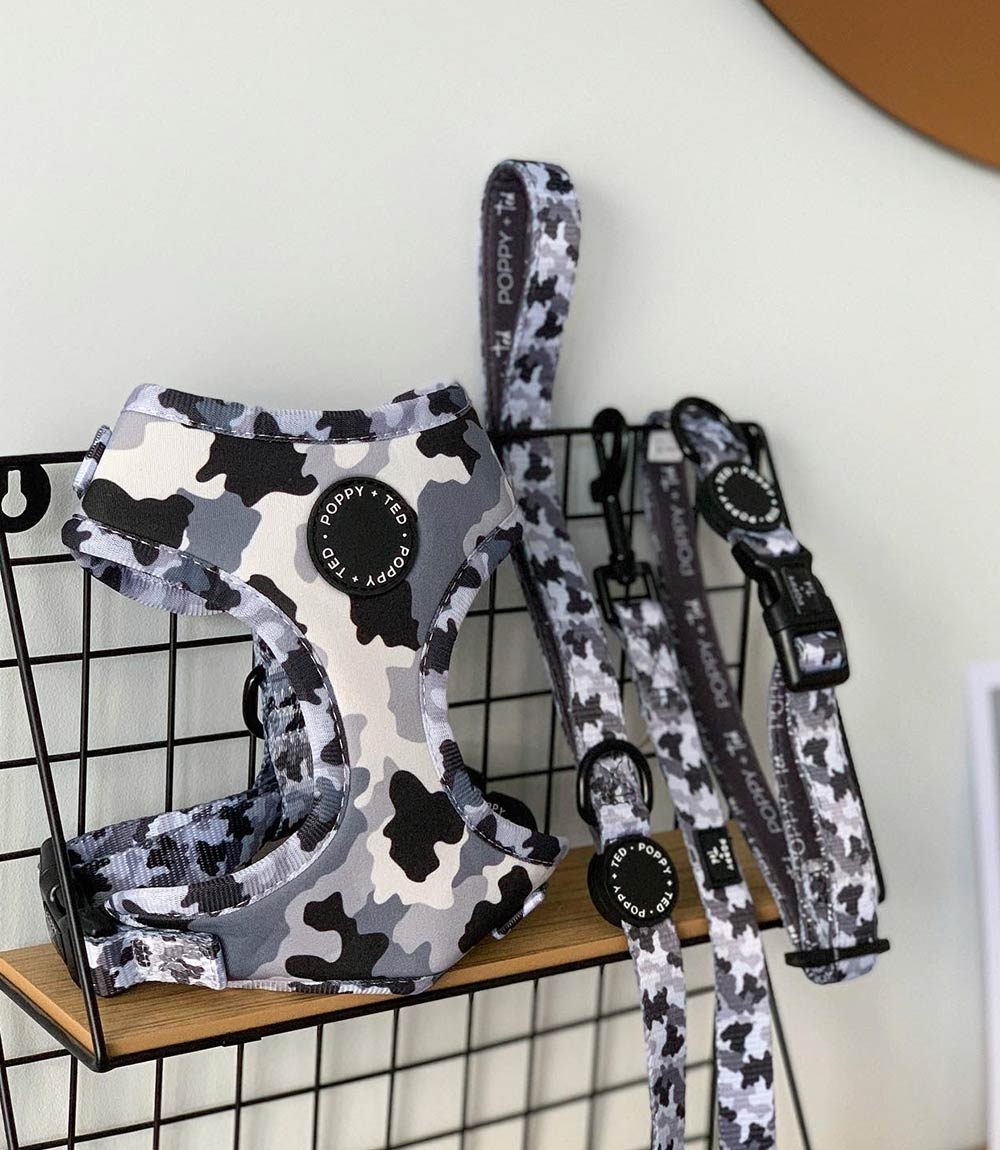 Poppy + Ted - Walk + Wear The Camo Dog Harness - Nest Pets