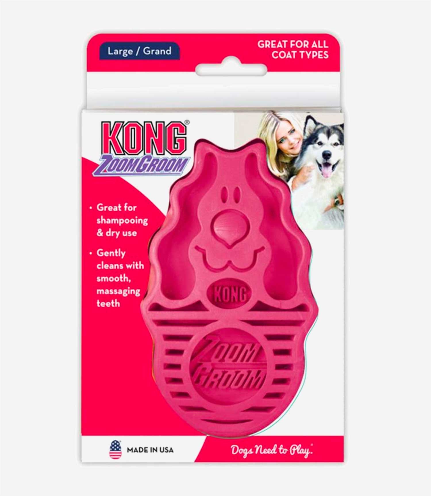 Kong Zoom Groom Dog Brush Massage - Nest Pets