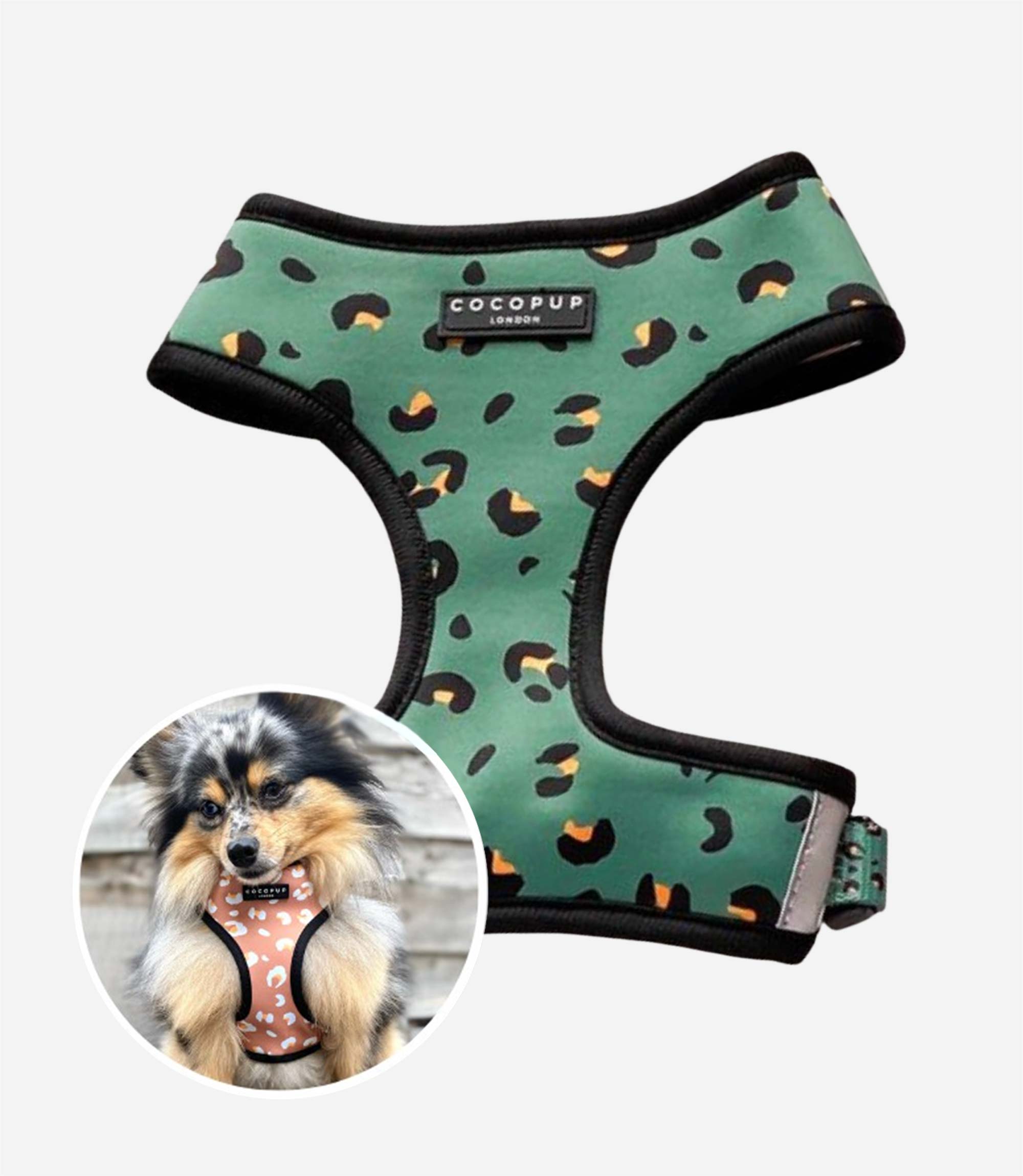 Cocopup London - Khaki Leopard Reversible Harness - Nest Pets