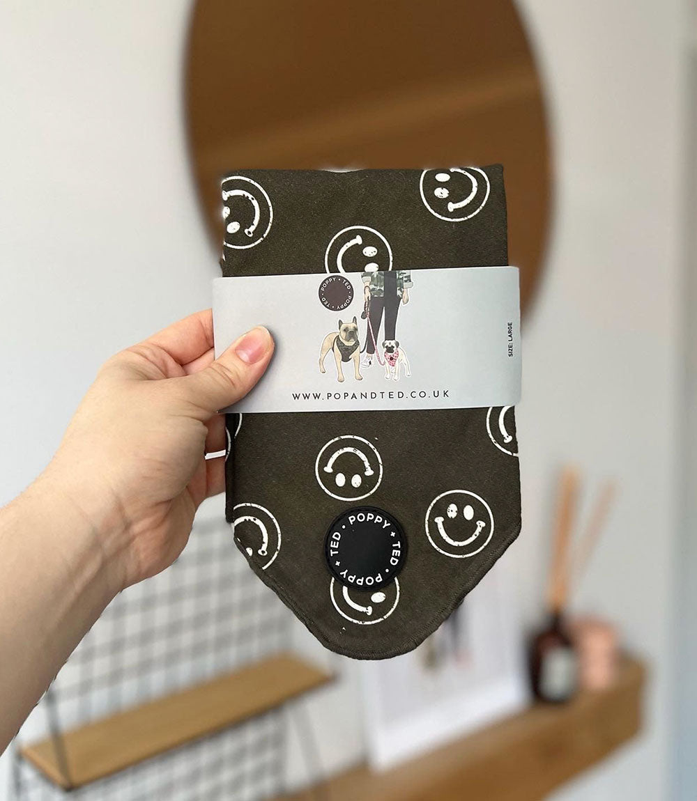 Poppy + Ted - Walk + Wear Happy Stamp Dog Bandana - Nest Pets