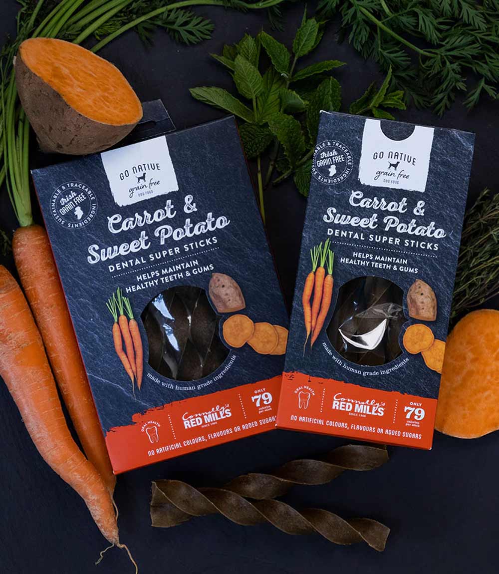 Go Native Dental Carrot & Sweet Potato 150g Dog Treats - 6 Sticks - Nest Pets