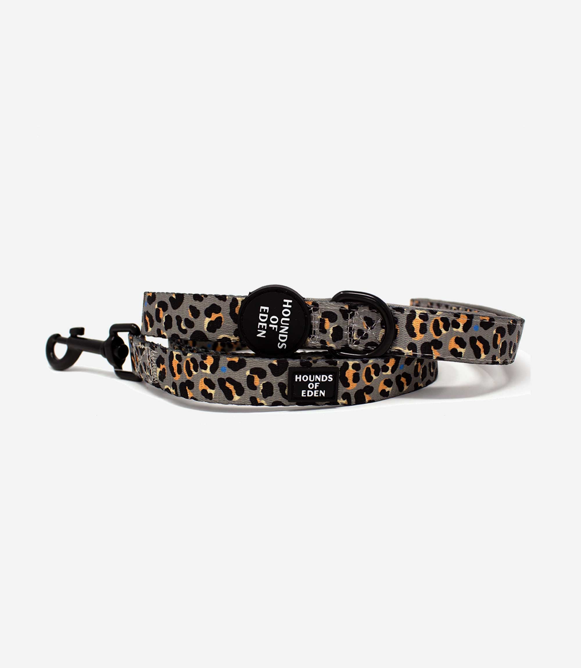 Hounds of Eden 'Steel Leopard' - Khaki/Grey Dog Lead - Nest Pets