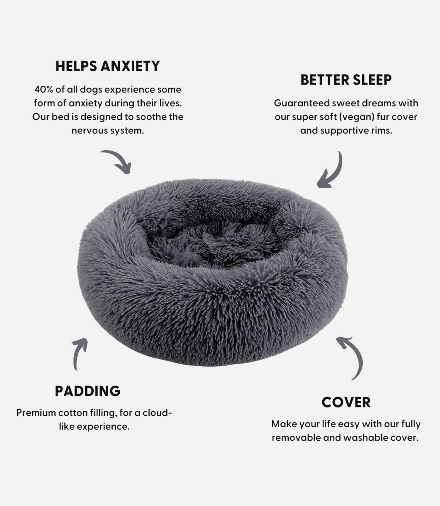 Nest Pets Calming Donut Cuddler Dog Bed