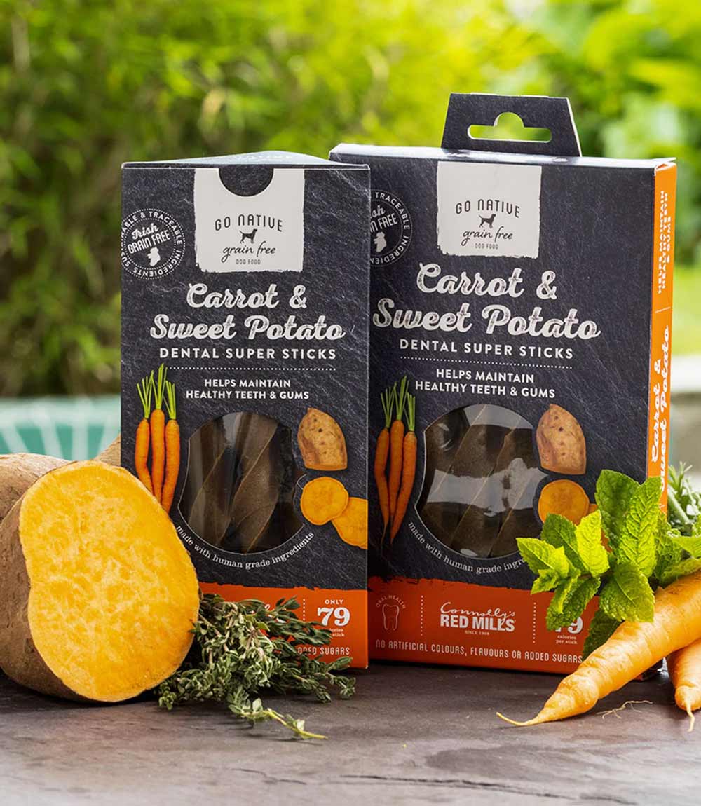 Go Native Dental Carrot & Sweet Potato 150g Dog Treats - 6 Sticks - Nest Pets