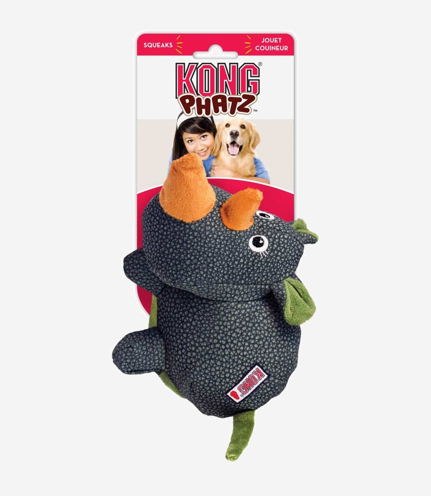 Kong Phatz Rhino Dog Toy - Small - Nest Pets