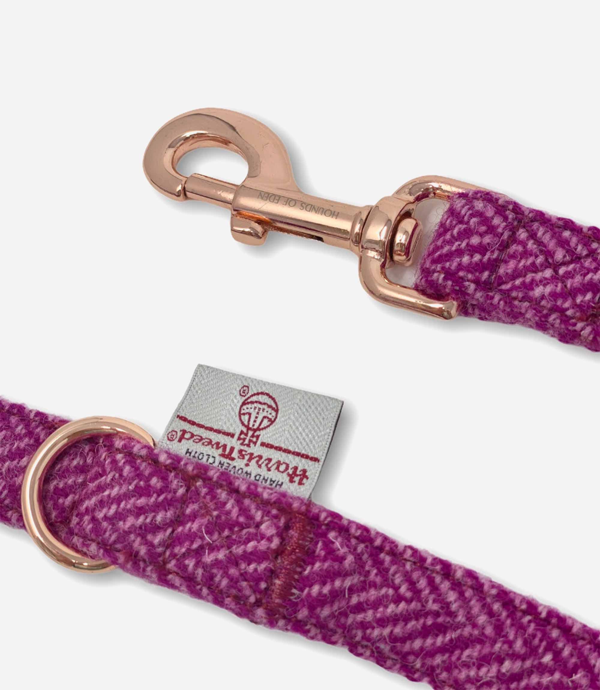 Hounds of Eden 'Bella' - Pink Harris Tweed Dog Lead - Nest Pets