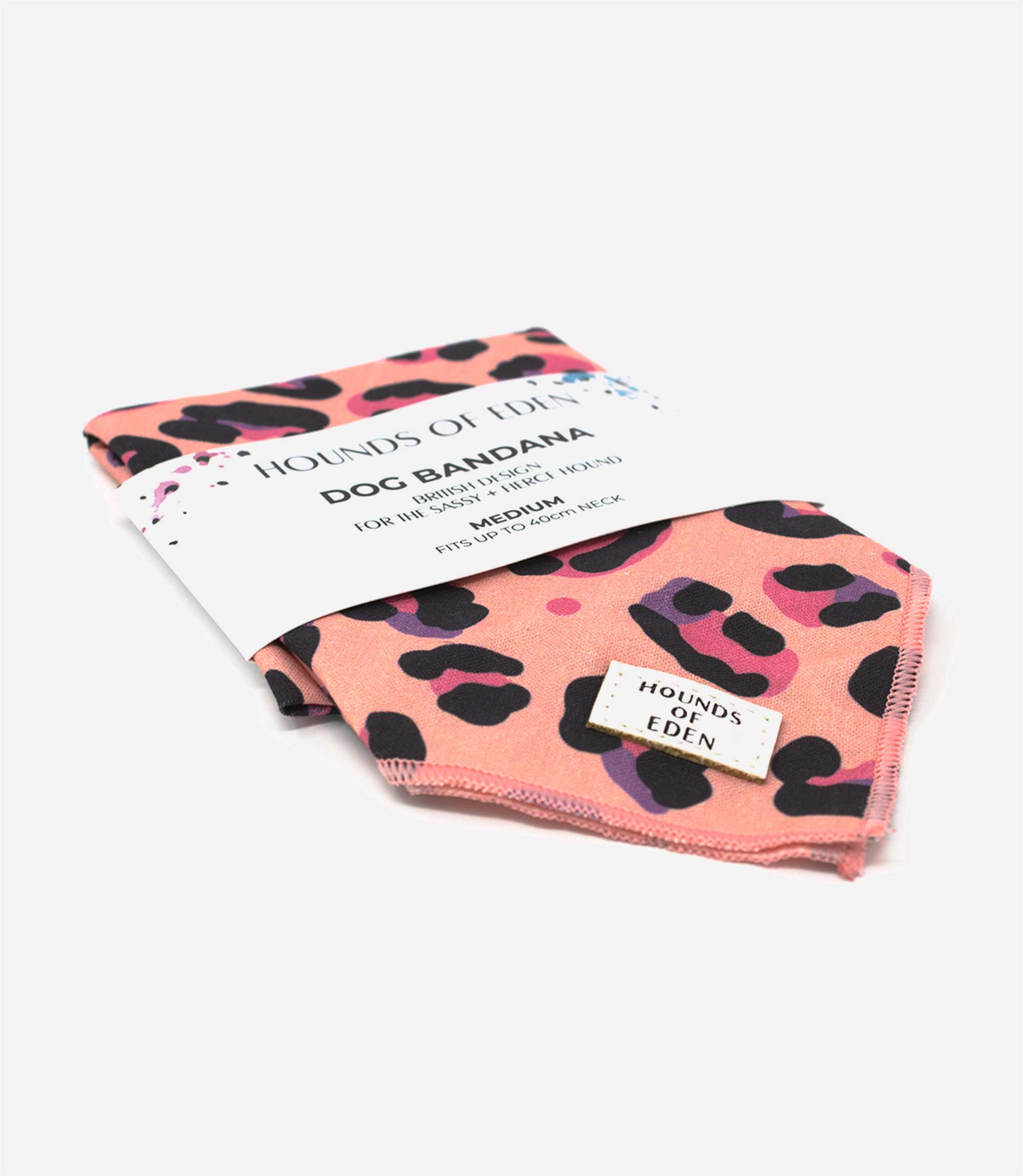 Hounds of Eden 'Blushing Leopard' - Pink Cotton Dog Bandana - Nest Pets