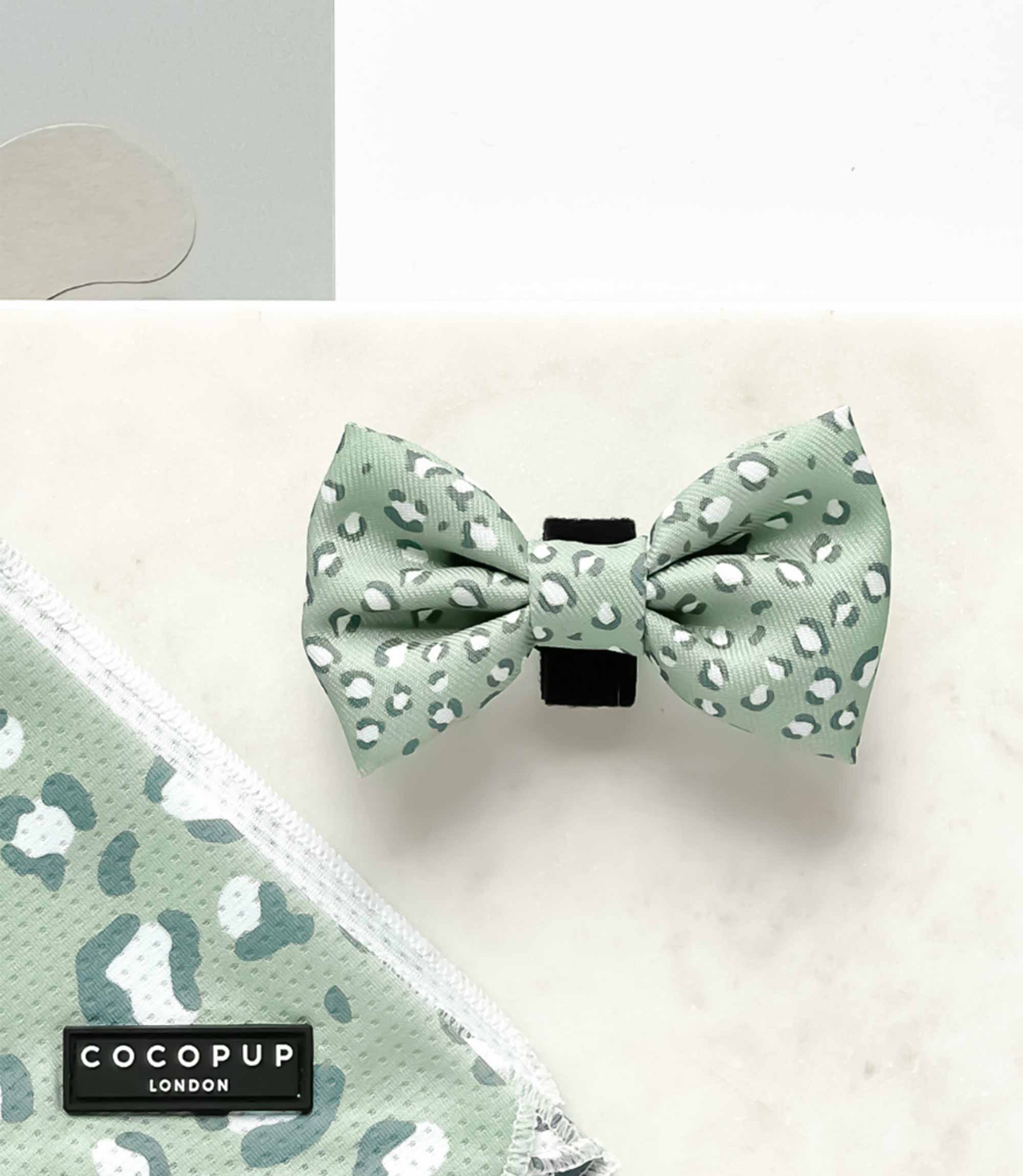 Cocopup London - Sage Leopard Bow Tie - Nest Pets