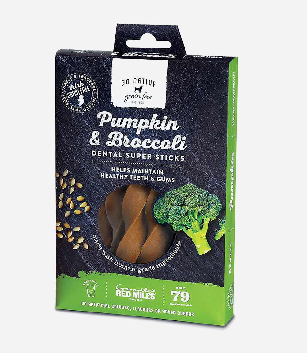 Go Native Dental Pumpkin & Broccoli 150g Dog Treats - 6 Sticks - Nest Pets