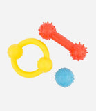 Sharples Assorted Rubber Trio Pm Dog Toy - 3 Pack