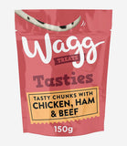 Wagg Tasties Chunks Chicken, Ham & Beef Dog Treats - 150g