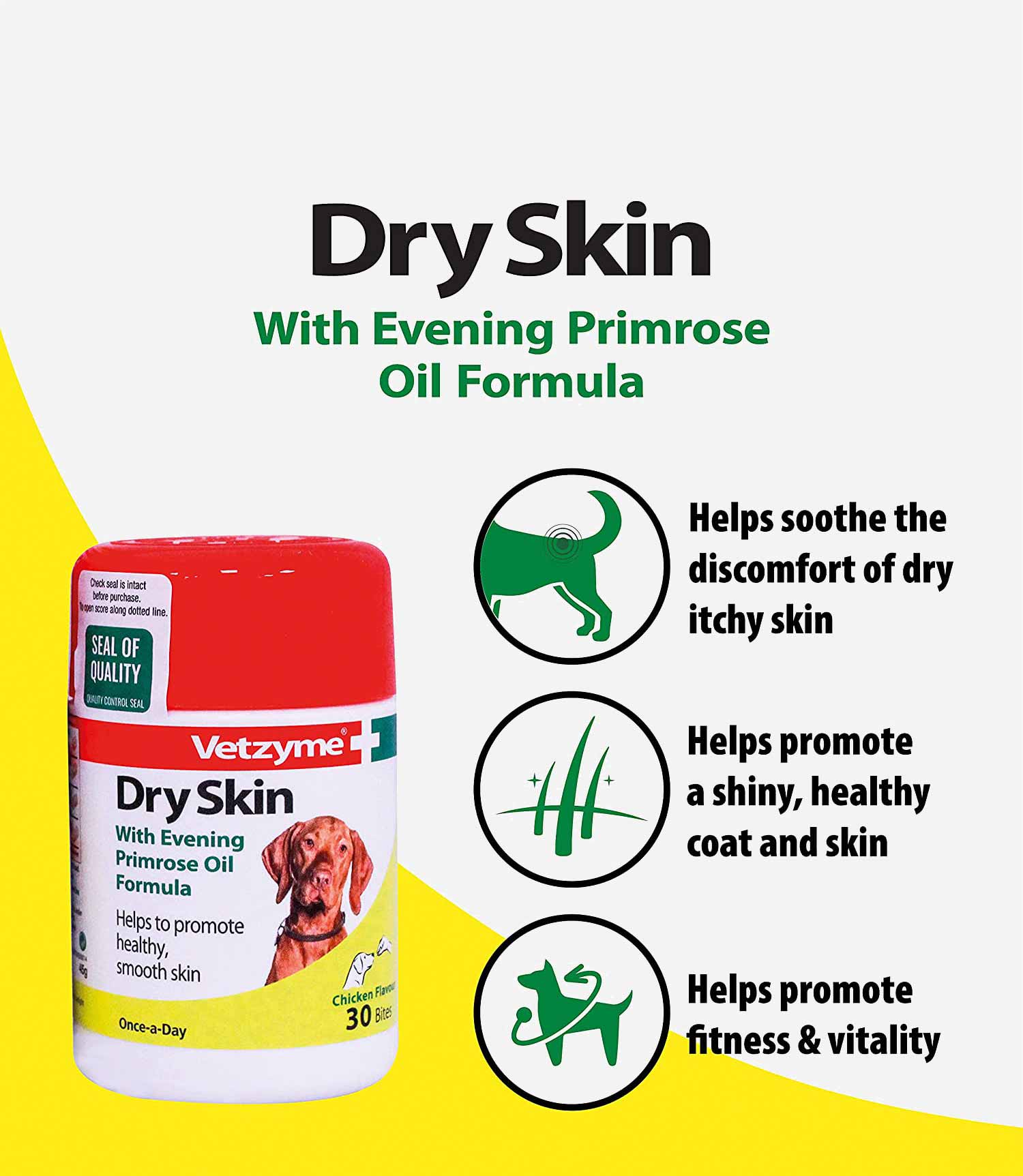 Vetzyme Dry Skin - 30 Tablets - Nest Pets