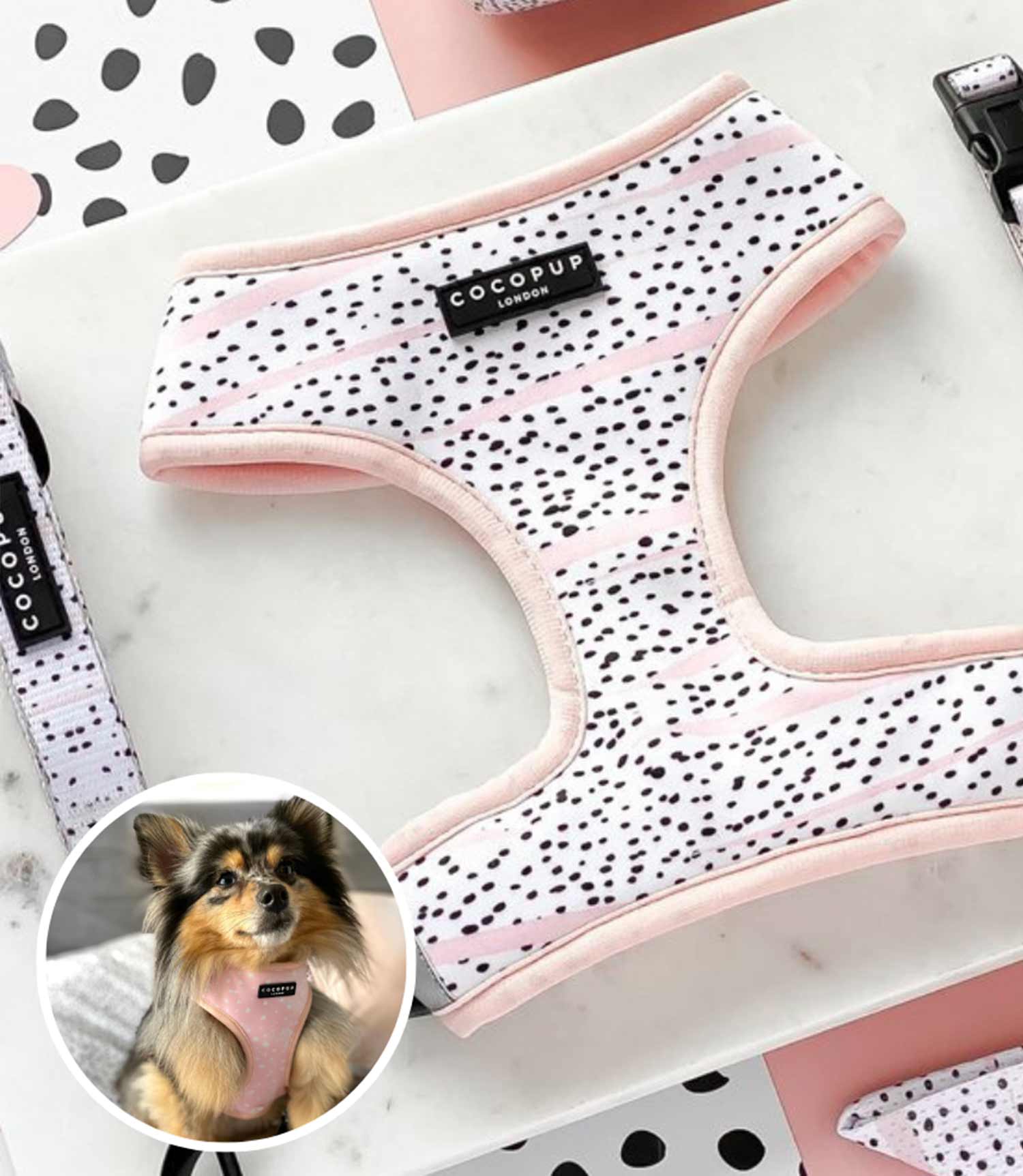 Cocopup London - Pink Dalmatian Reversible Harness - Nest Pets