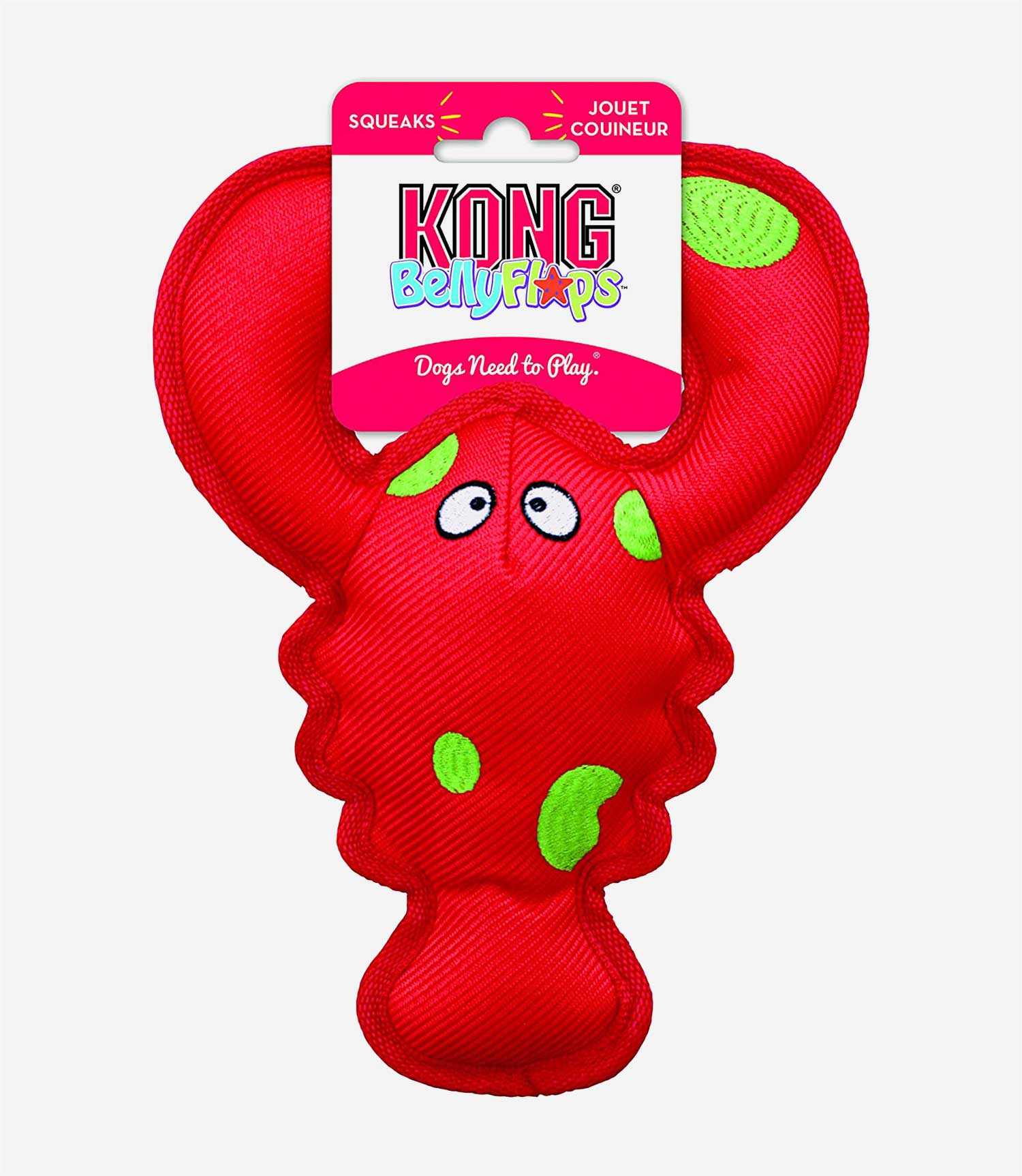 Kong Belly Flops Lobster Dog Toy - Small - Nest Pets