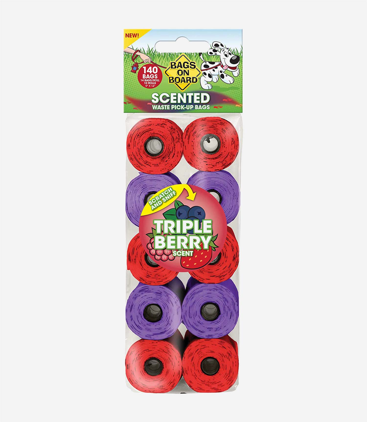 Bags On Board Refills Berry Scented Waste Poo Bags - 140 Bags - Nest Pets