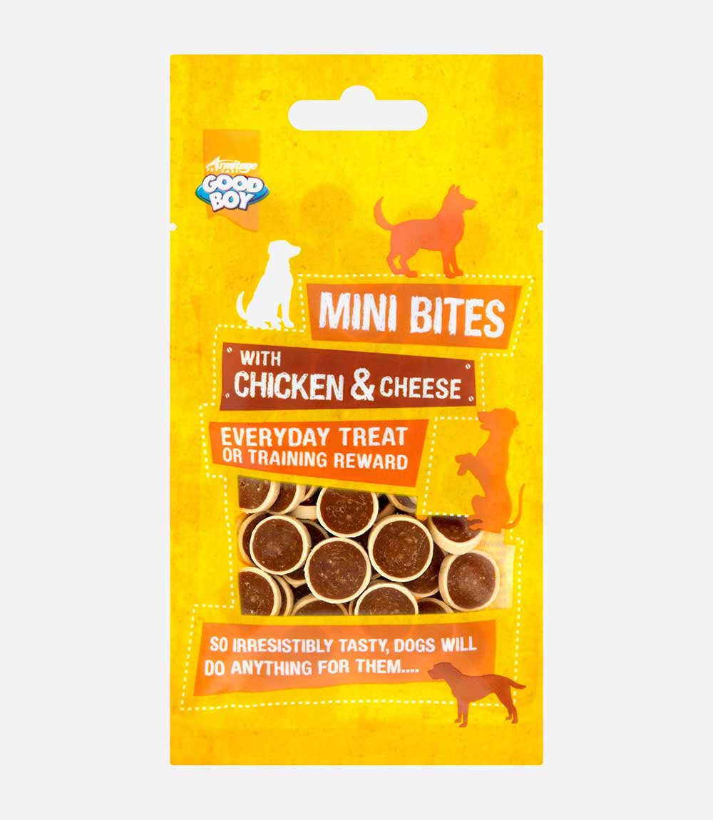 Good Boy Mini Bites Chicken & Cheese Dog Treats - 70g - Nest Pets