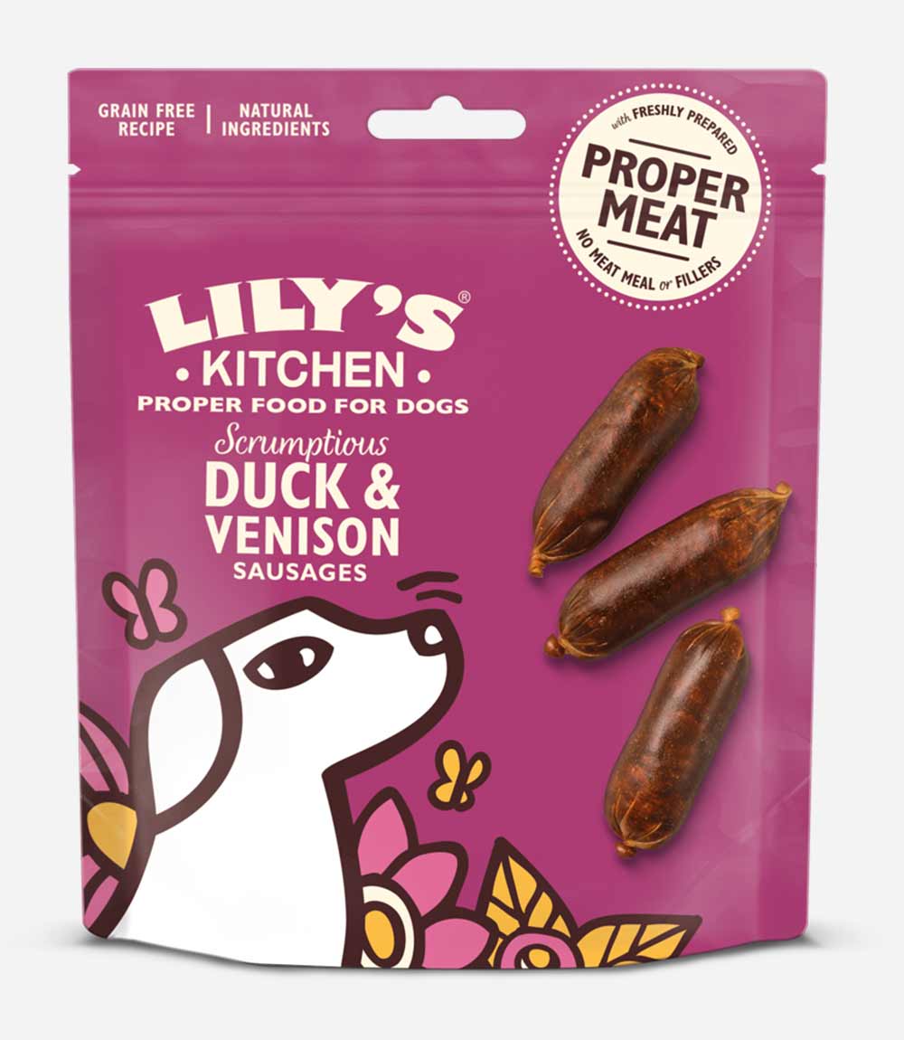 Lily's Kitchen Dog Duck & Venison Sausage Dog Treats - 70g - Nest Pets
