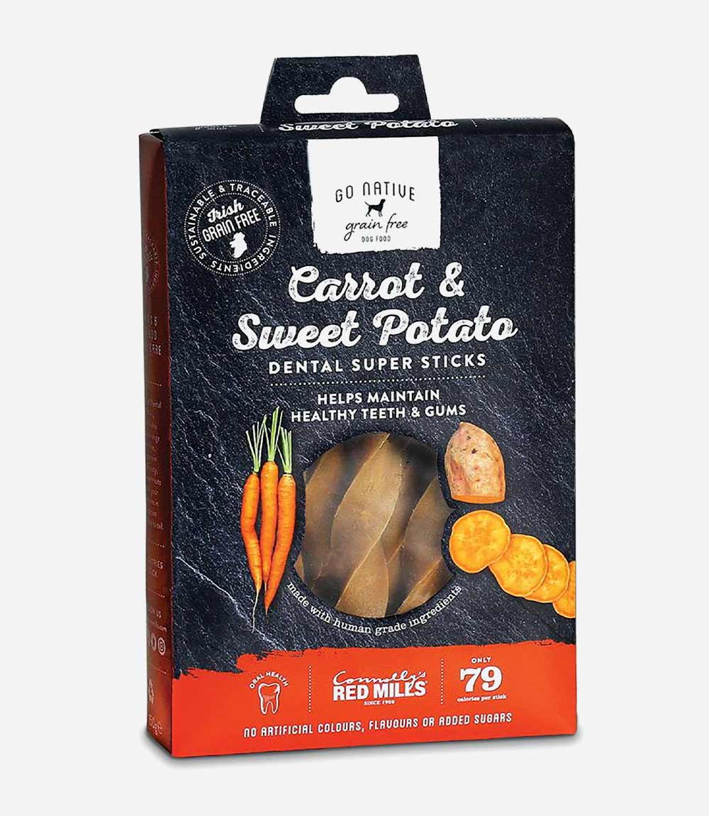 Go Native Dental Carrot & Sweet Potato 150g Dog Treats - 6 Sticks - Nest Pets