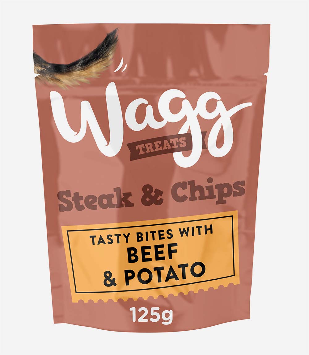 Wagg Steak & Chips with Beef & Potato Dog Treats - 125g - Nest Pets