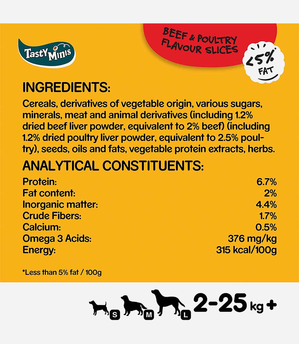 Pedigree Tasty Minis Chewy Slices with Beef & Poultry Dog Treats - 155g - Nest Pets