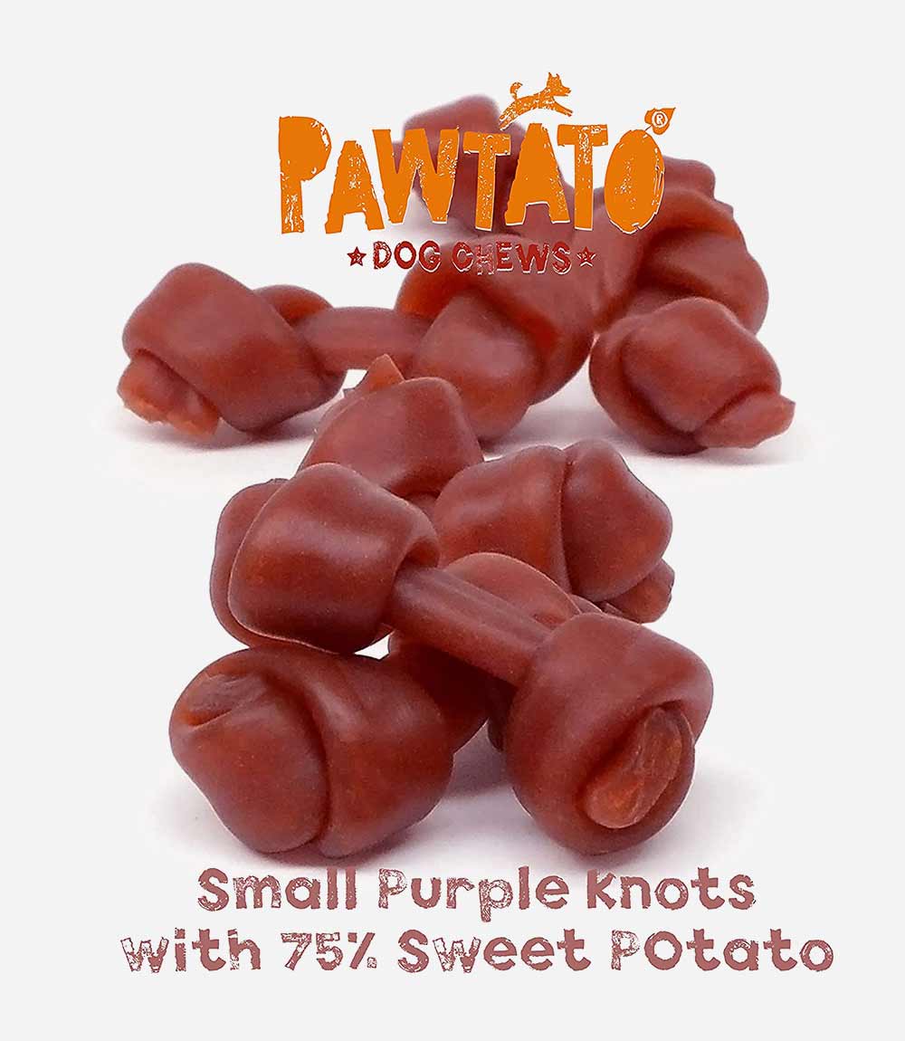 Benevo Pawtato Knots Small Purple Dog Treats - 150g - Nest Pets