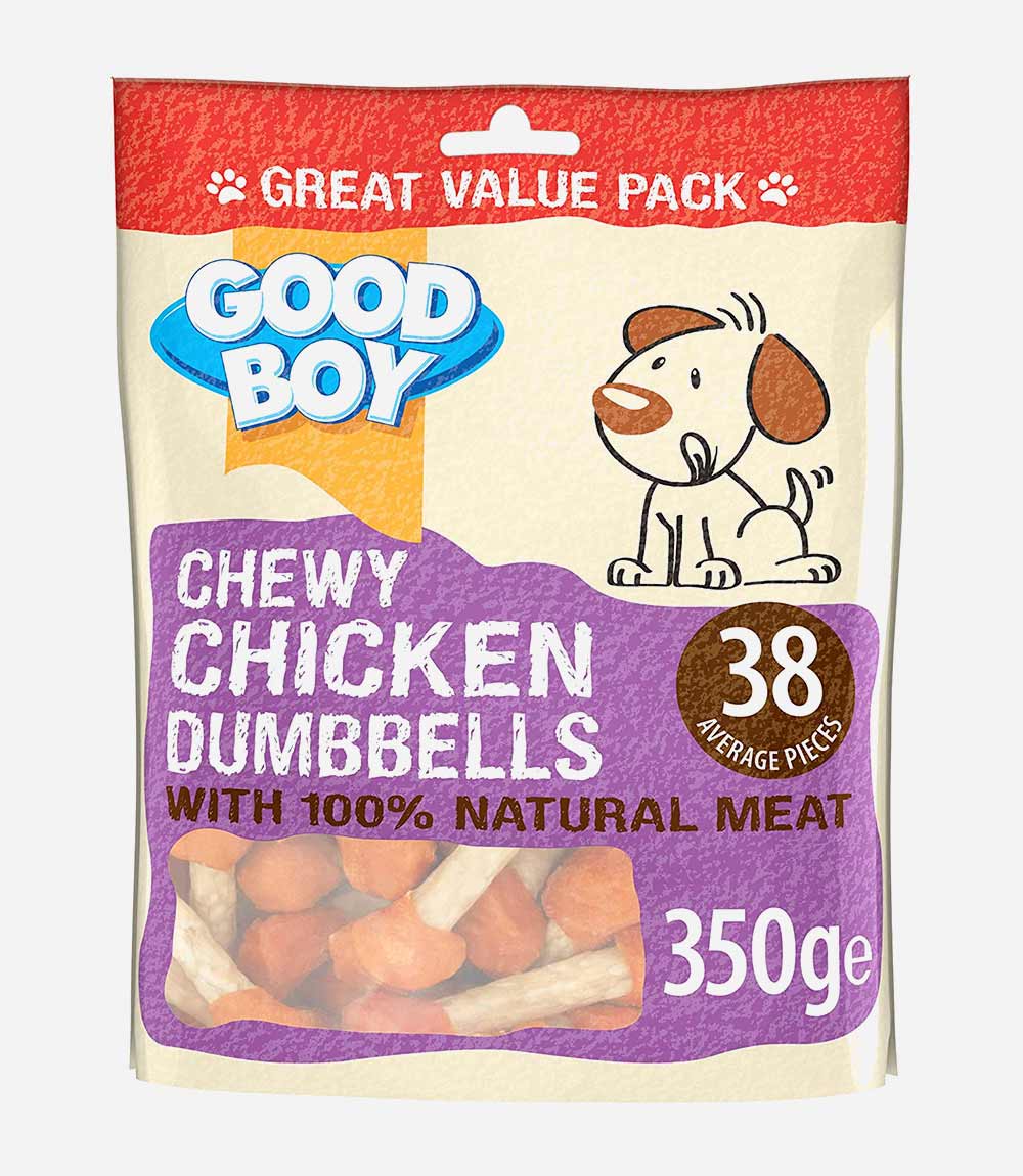Good Boy Chewy Chicken Dumbbells Dog Treats - 350g - Nest Pets