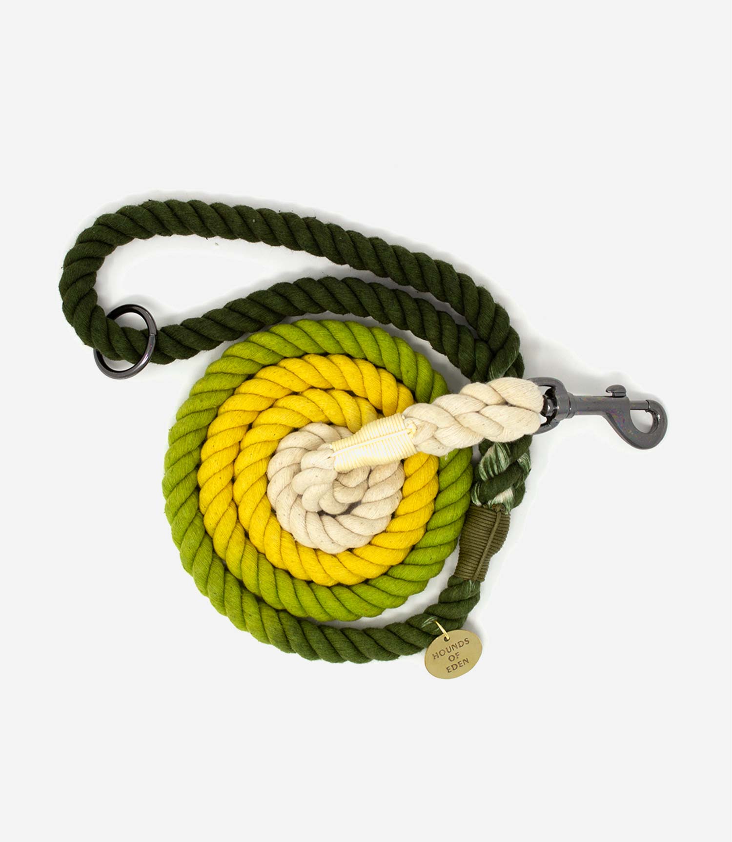 Hounds of Eden - Ombre Green & Yellow Cotton Rope Dog Lead - Nest Pets