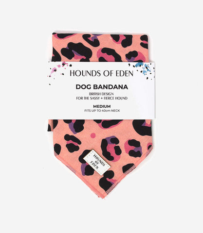 Hounds of Eden 'Blushing Leopard' - Pink Cotton Dog Bandana - Nest Pets