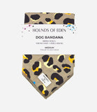 Hounds of Eden 'Steel Leopard' - Khaki/Grey Cotton Dog Bandana