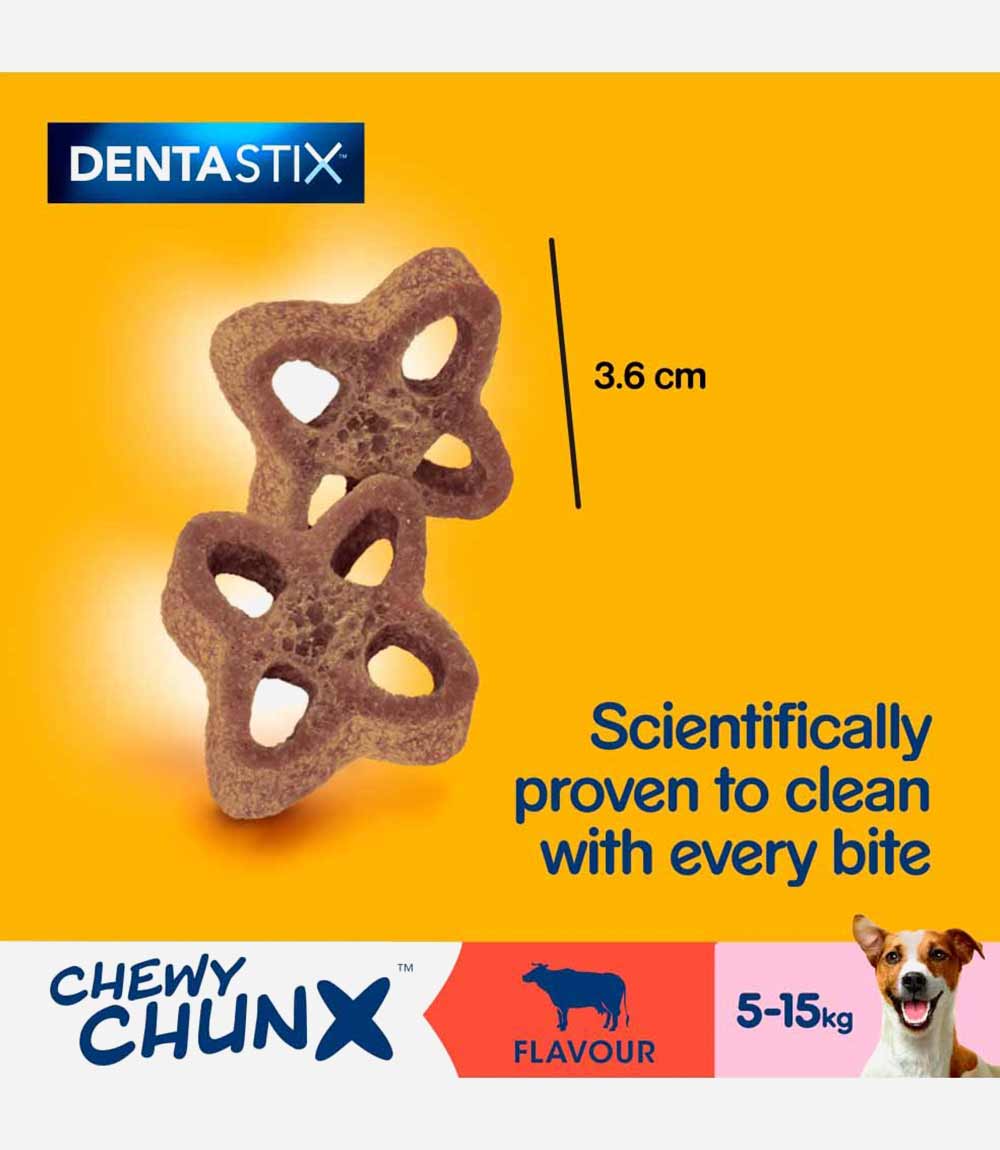 Pedigree Dentastix Chewy Chunx Mini Dog Treat Beef Flavour - 68g - Nest Pets