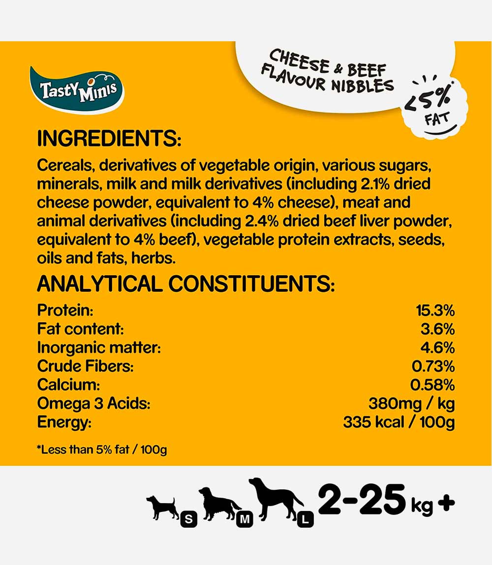 Pedigree Tasty Minis Cheesy Nibbles with Cheese and Beef Dog Treats - 140g - Nest Pets