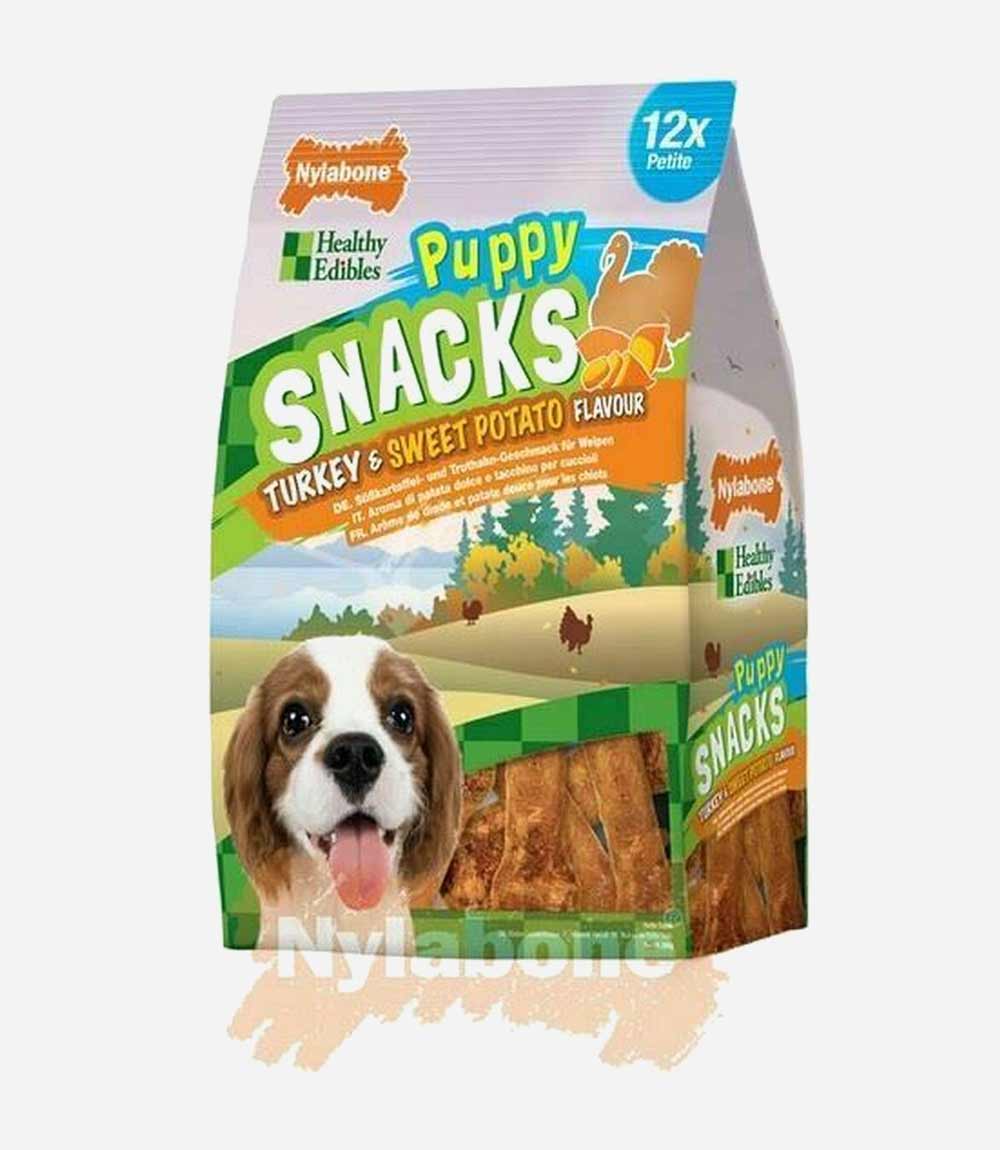 Nylabone Puppy Snack Turkey & Sweet Potato Dog Treats - 12 Snacks - Nest Pets