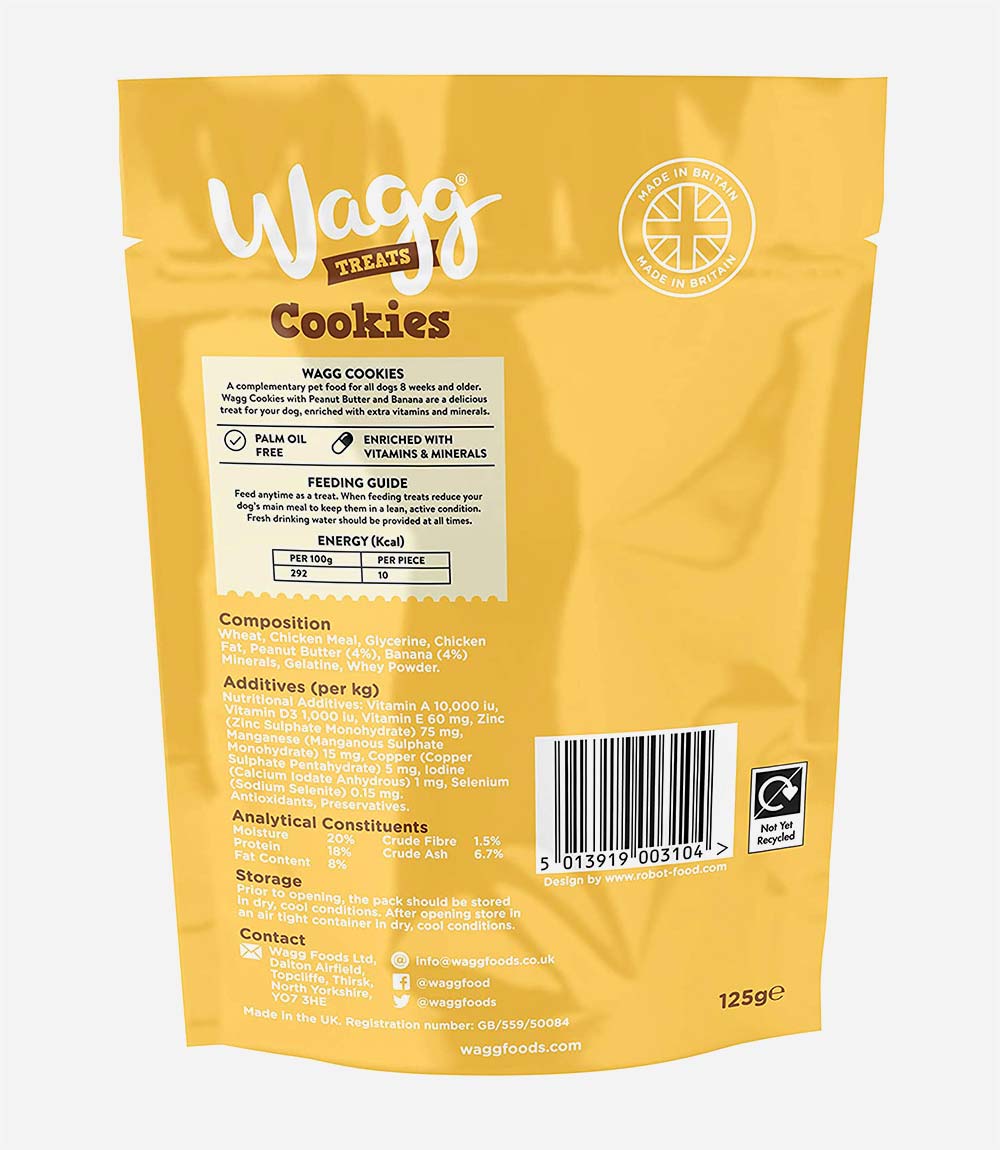 Wagg Cookie Bites Peanut & Banana Dog Treats - 125g - Nest Pets