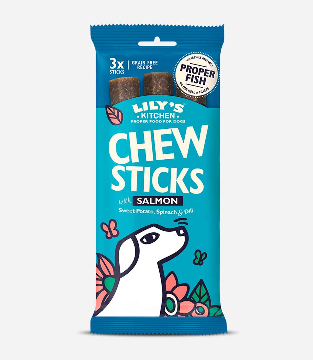 Lily's Kitchen Adult Dog Chew Sticks Salmon Dog Treats - 120g - Nest Pets