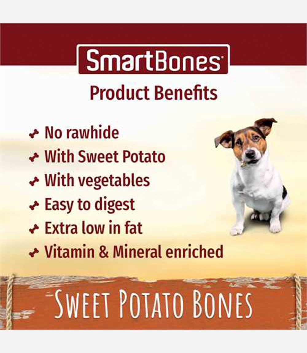 SmartBones Chews Bones with Sweet Potato Dog Treats - Nest Pets