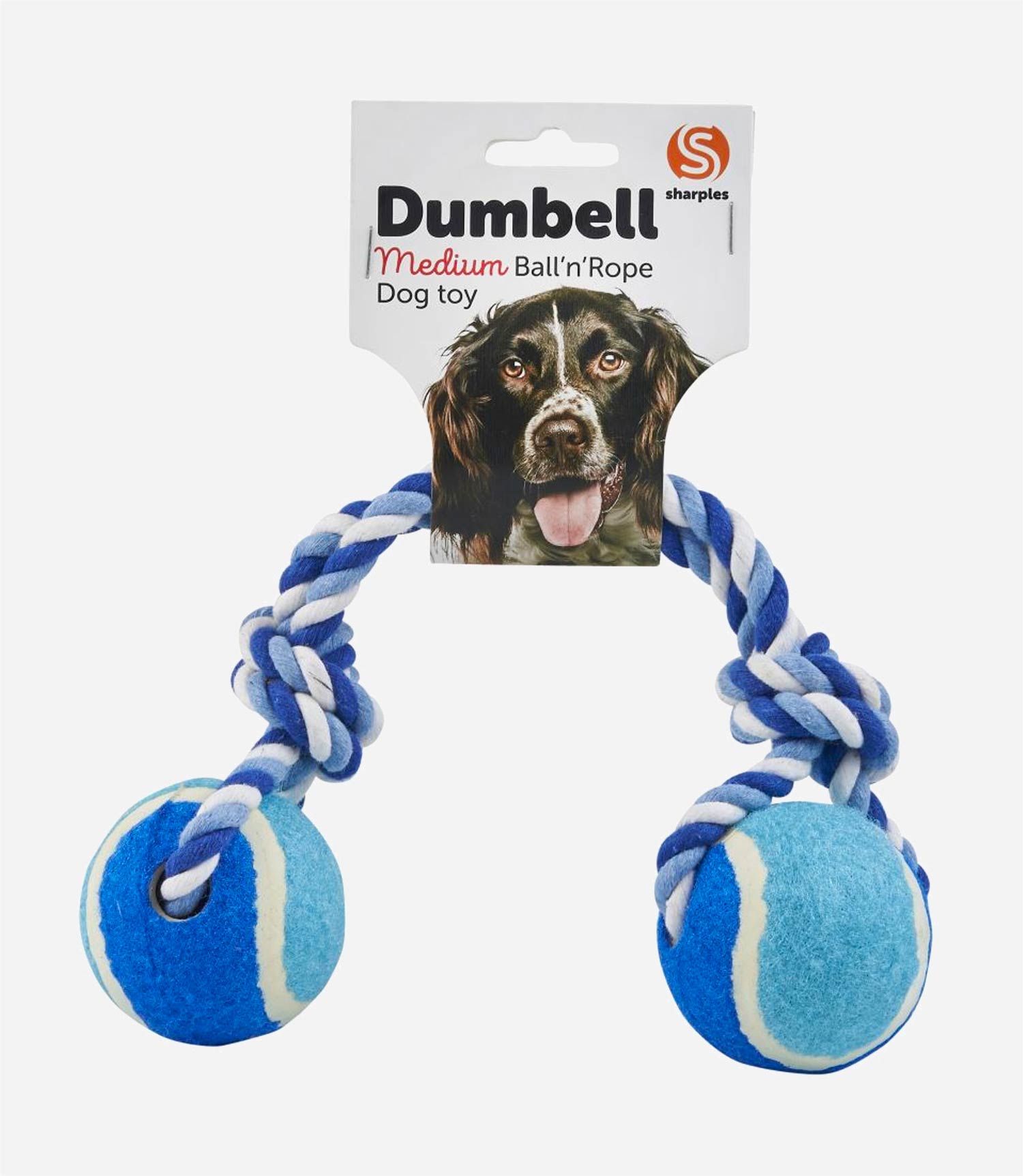 Sharples Ruff 'N' Tumble Tennis Ball & Rope Dumbell Dog Toy - 30.4cm - Nest Pets