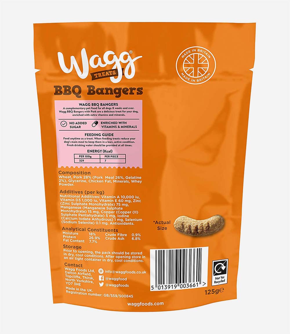 Wagg BBQ Mini Bangers Pork Sausage Dog Treats - 125g - Nest Pets