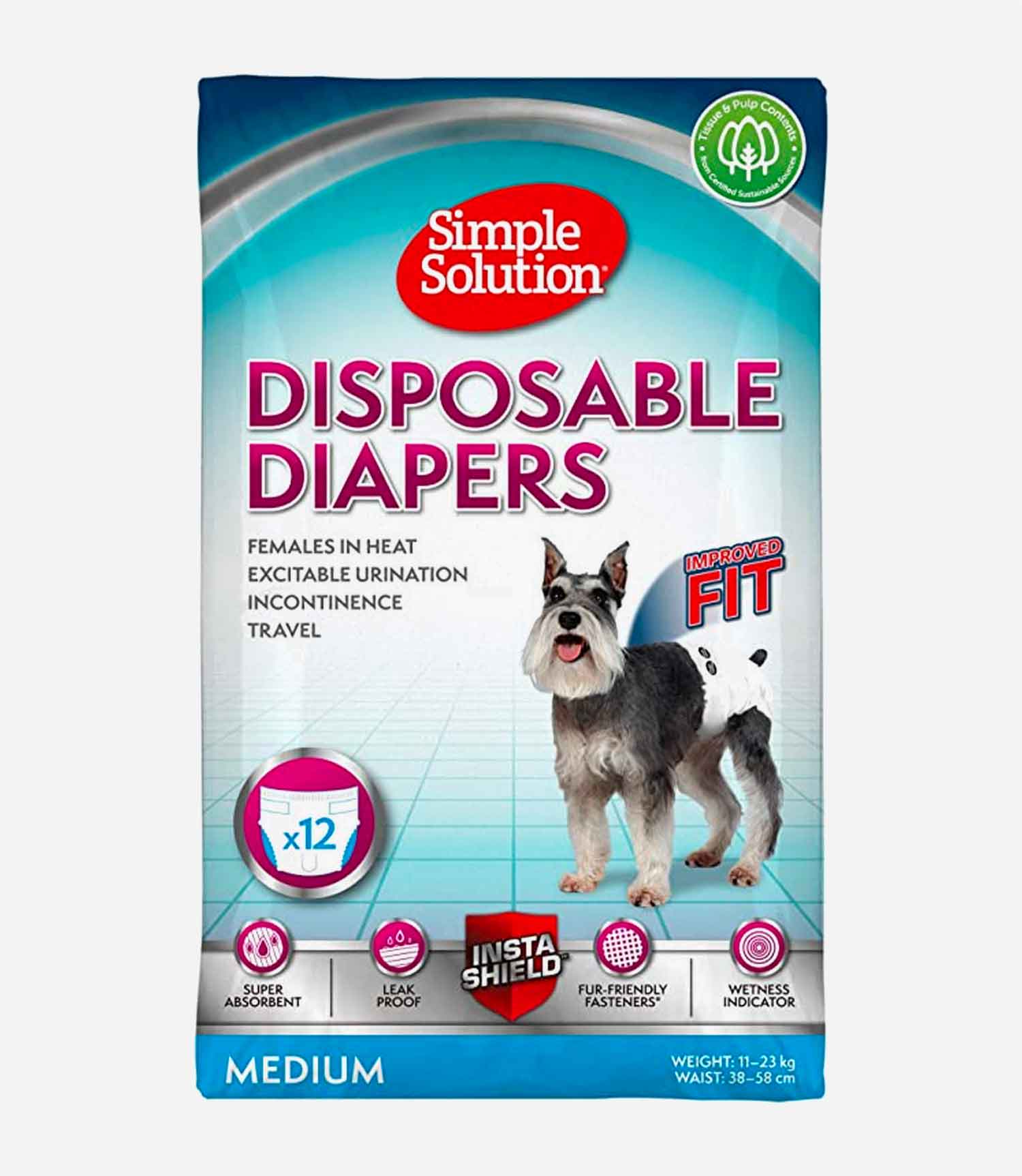 Simple Solution Disposable Diaper - 12 Pack - Nest Pets