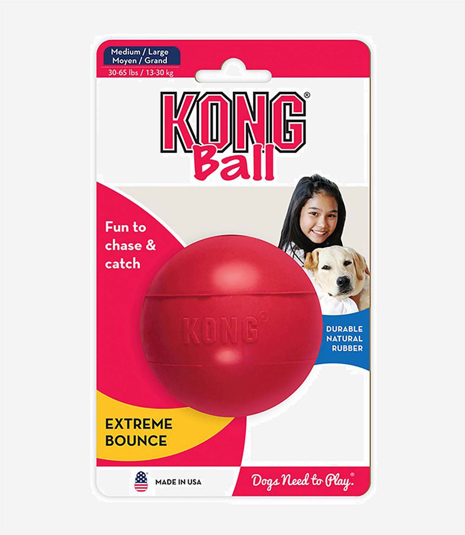 Kong Ball With Hole Dog Toy - Nest Pets