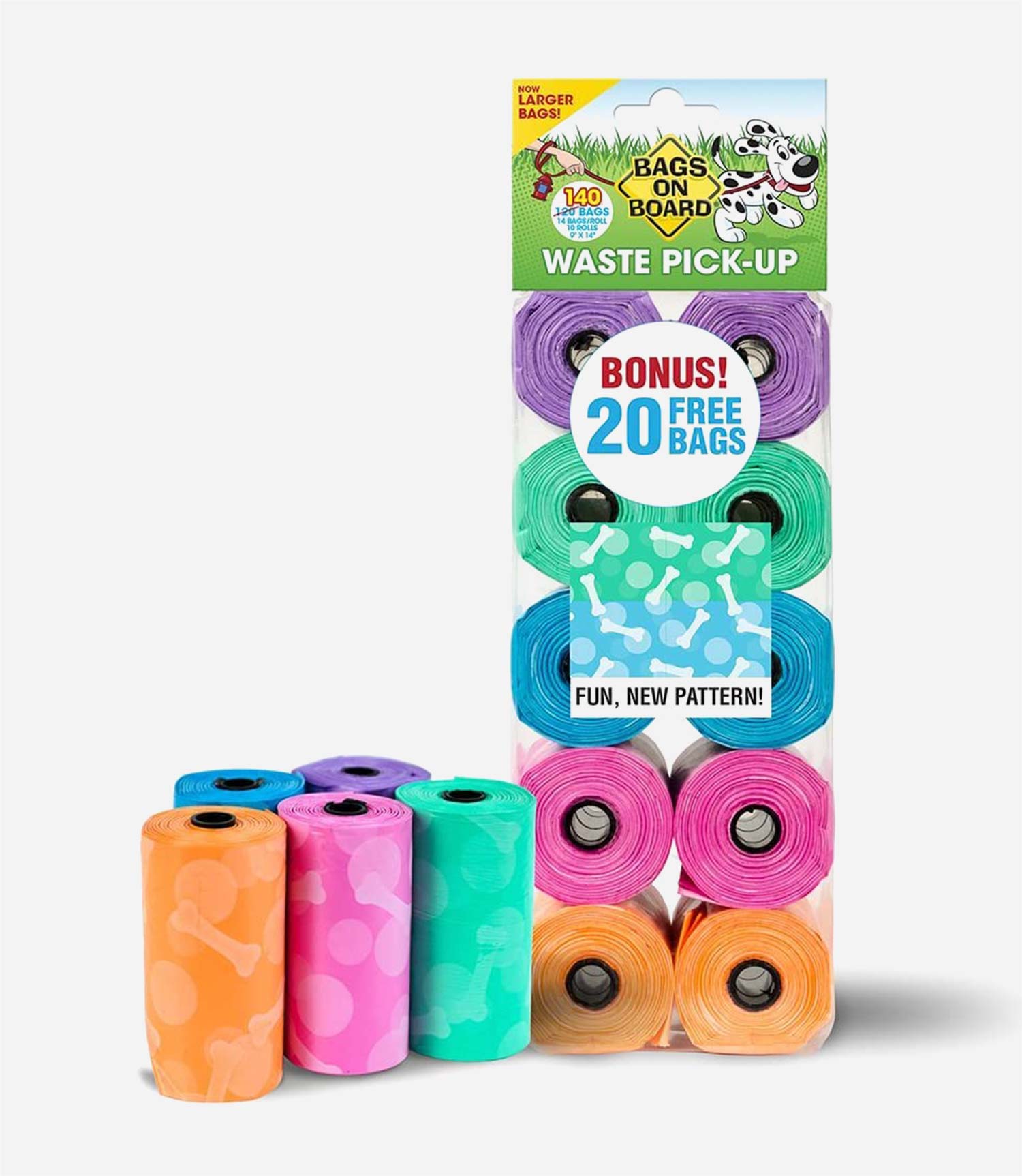Bags On Board Refill Fun Print Poo Waste Bags - 140 Bags - Nest Pets