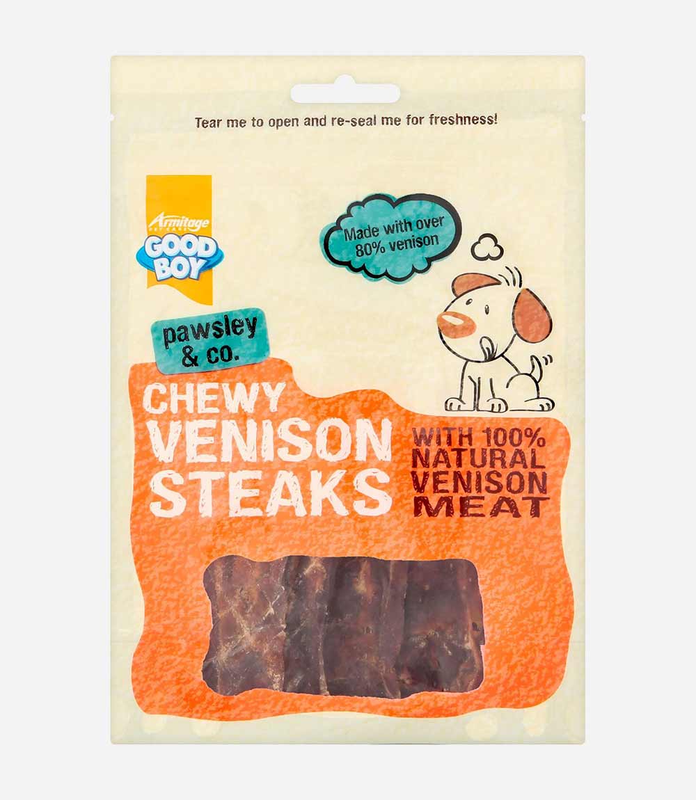 Good Boy Chewy Venison Steak Dog Treats - 80g - Nest Pets