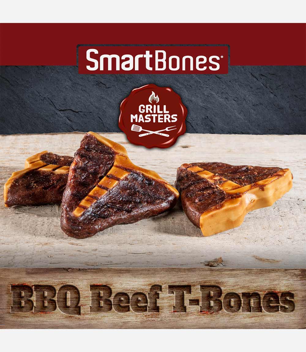 SmartBones Grill Masters BBQ Beef T-Bones Dog Treats - 8 Bones - Nest Pets