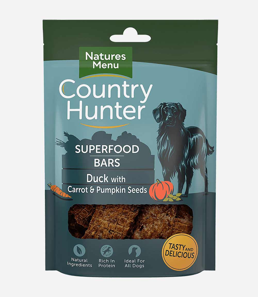 Country Hunter Superfood Bar Duck with Carrot & Pumpkin Seeds Dog Treats - 100g - Nest Pets