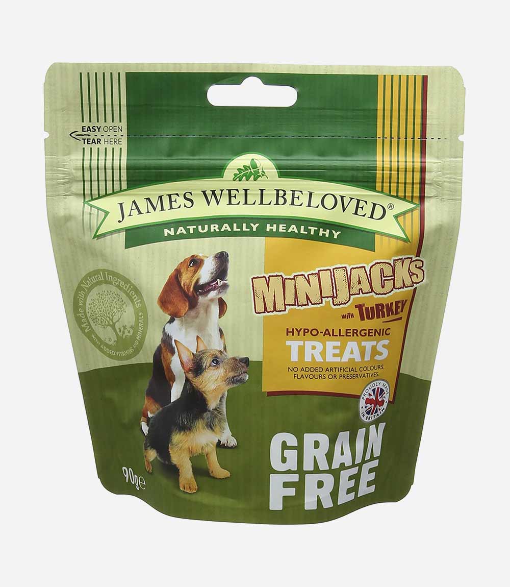 James Wellbeloved Minijacks Grain Free Turkey & Vegetables Dog Treats - 90g - Nest Pets