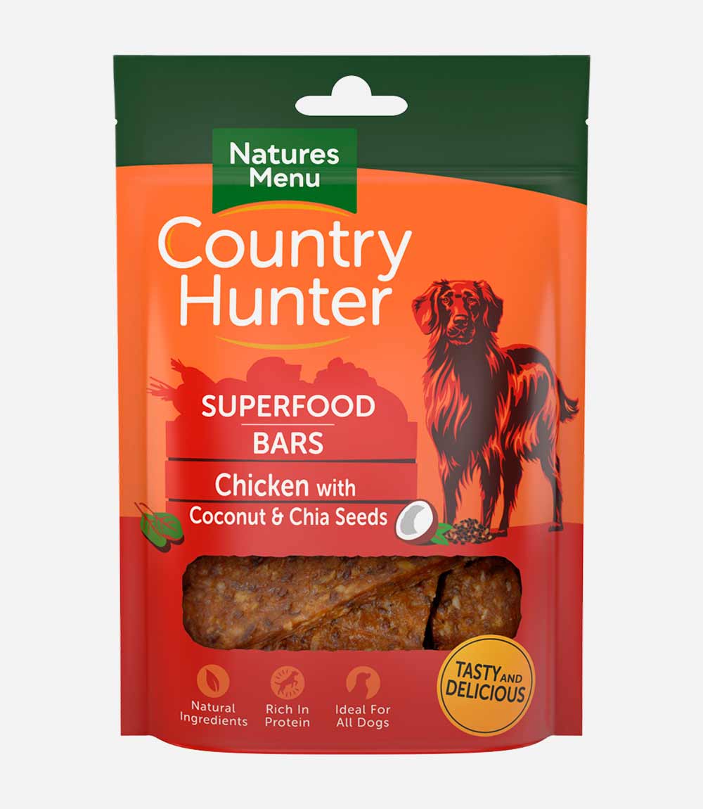 Country Hunter Superfood Bar Chicken with Coconut & Chia Seeds Dog Treats - 100g - Nest Pets